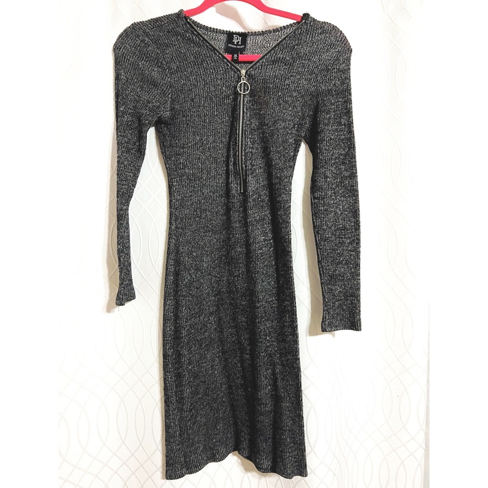 Zip up sweater dress